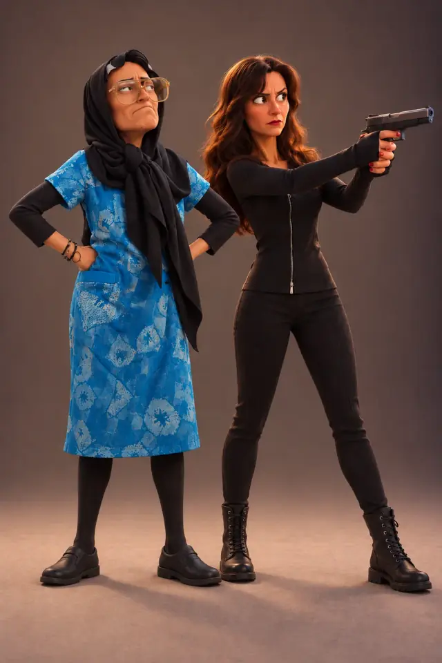 Rossella nella veste blu e nella versione armata con pistola